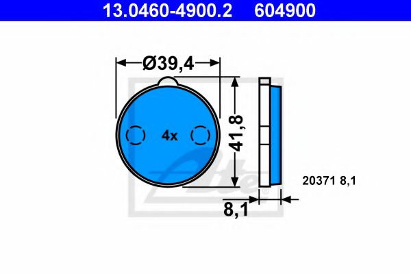 Тормозные колодки ATE 13.0460-4900.2