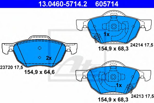 Тормозные колодки ATE 13.0460-5714.2