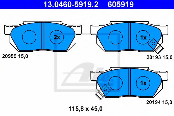 Тормозные колодки ATE 13.0460-5919.2