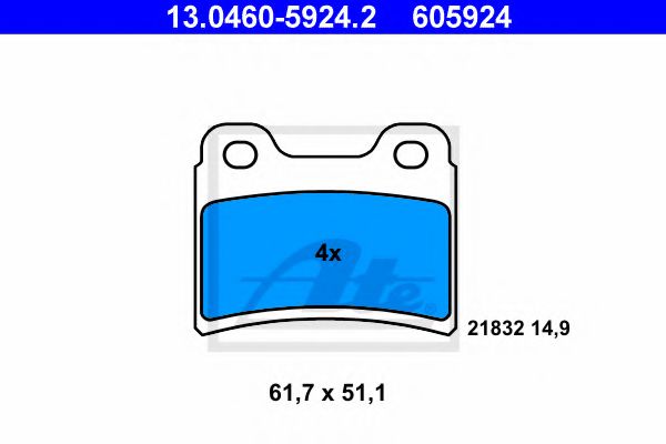 Тормозные колодки ATE 13.0460-5924.2