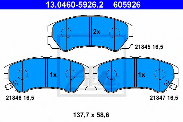 Тормозные колодки ATE 13.0460-5926.2
