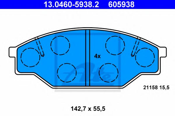 Тормозные колодки ATE 13.0460-5938.2