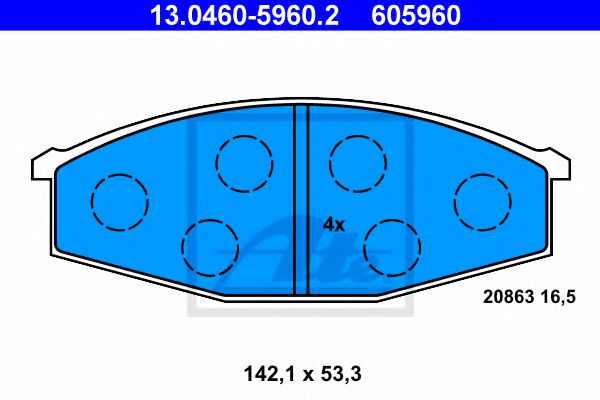 Тормозные колодки ATE 13.0460-5960.2