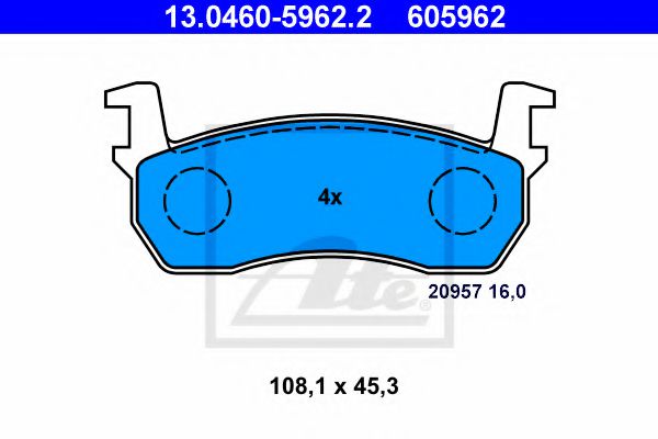 Тормозные колодки ATE 13.0460-5962.2
