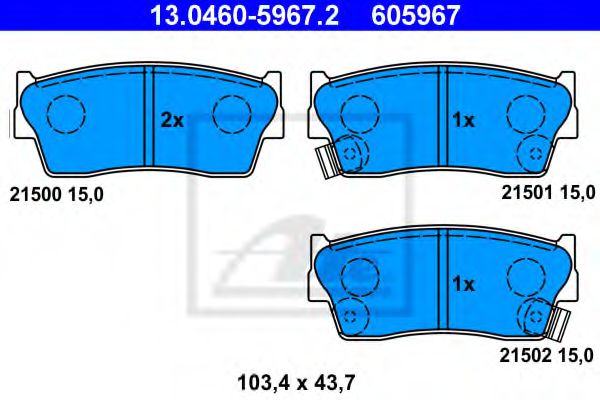 Тормозные колодки ATE 13.0460-5967.2