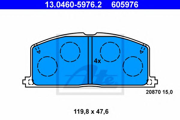 Тормозные колодки ATE 13.0460-5976.2