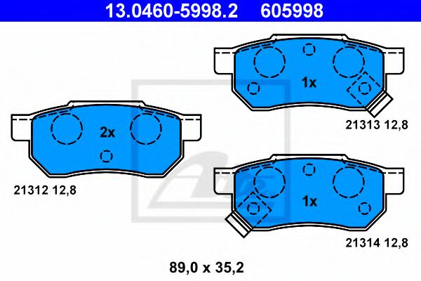 Тормозные колодки ATE 13.0460-5998.2