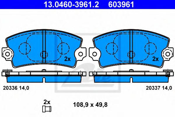 Тормозные колодки ATE 13.0460-3961.2