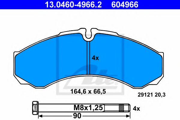 Тормозные колодки ATE 13.0460-4966.2