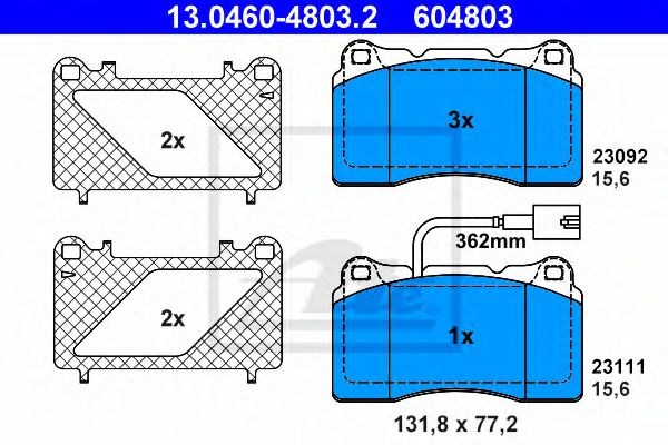 Тормозные колодки ATE 13.0460-4803.2