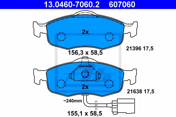 Тормозные колодки ATE 13.0460-7060.2