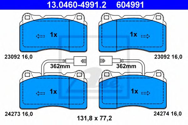 Тормозные колодки ATE 13.0460-4991.2
