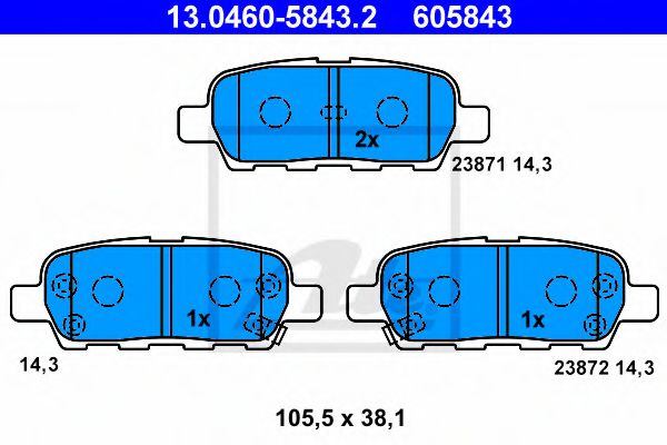 Тормозные колодки ATE 13.0460-5843.2