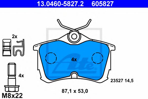Тормозные колодки ATE 13.0460-5827.2