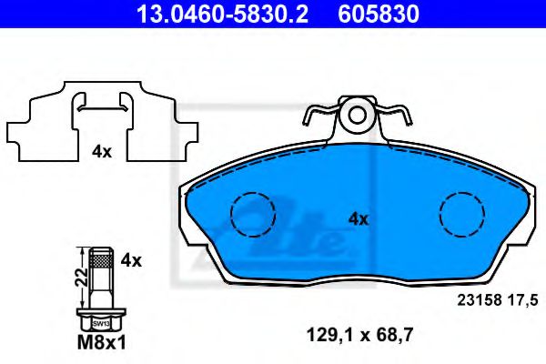 Тормозные колодки ATE 13.0460-5830.2