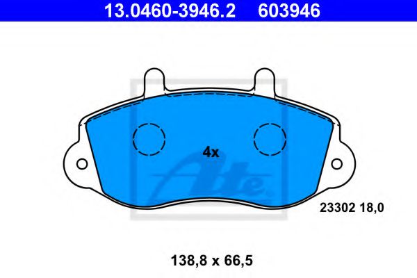 Тормозные колодки ATE 13.0460-3946.2