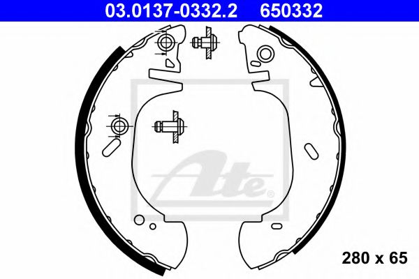 Тормозные колодки барабанные ATE 03.0137-0332.2