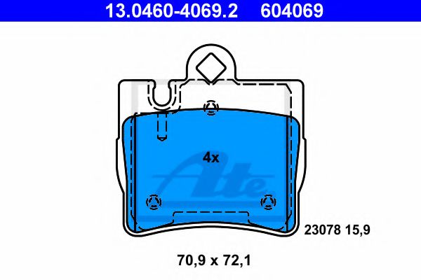 Тормозные колодки ATE 13.0460-4069.2