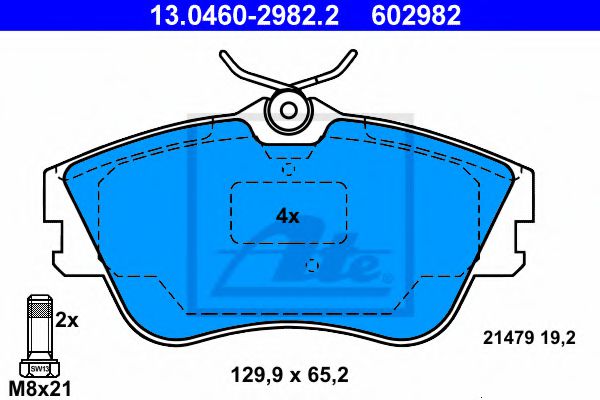 Тормозные колодки ATE 13.0460-2982.2
