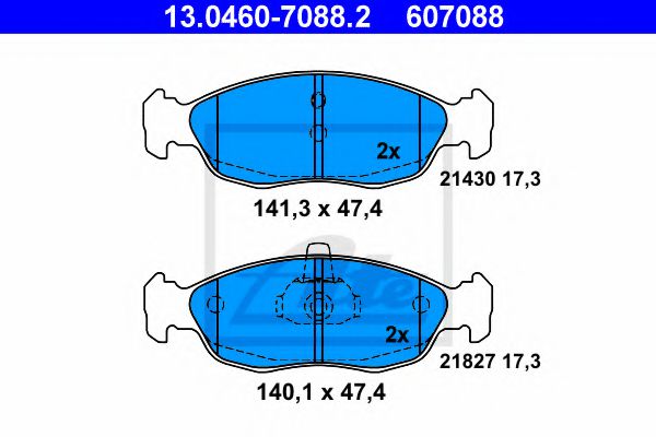Тормозные колодки ATE 13.0460-7088.2
