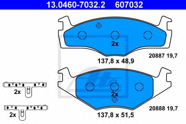 Тормозные колодки ATE 13.0460-7032.2