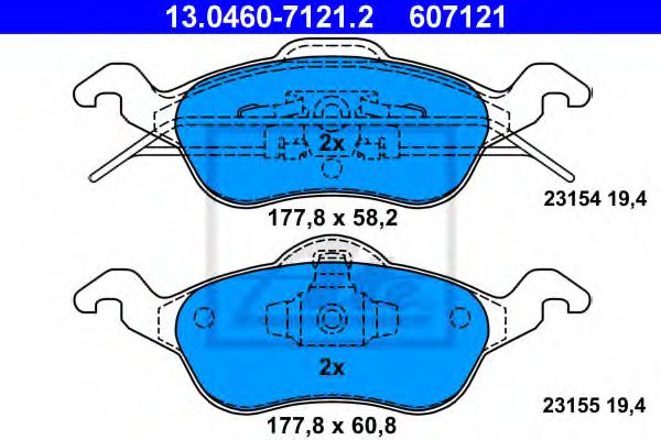 Тормозные колодки ATE 13.0460-7121.2