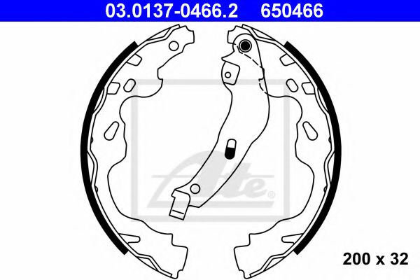 Тормозные колодки барабанные ATE 03.0137-0466.2