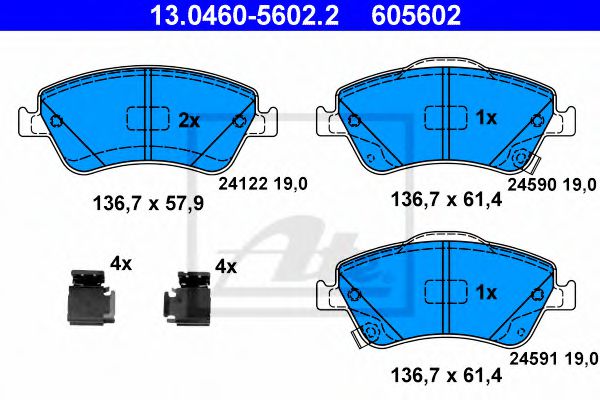 Тормозные колодки ATE 13.0460-5602.2