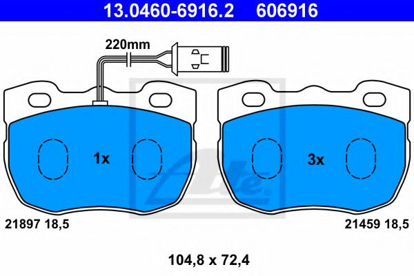 Тормозные колодки ATE 13.0460-6916.2