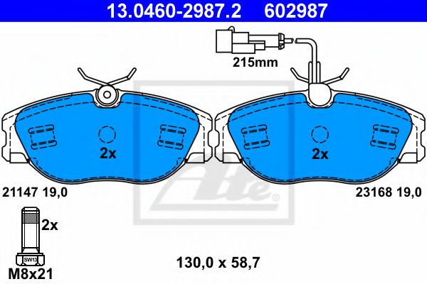 Тормозные колодки ATE 13.0460-2987.2