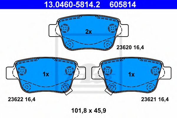 Тормозные колодки ATE 13.0460-5814.2