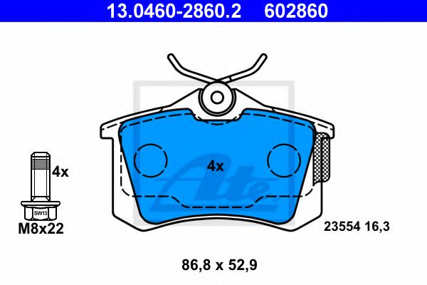 Тормозные колодки ATE 13.0460-2860.2