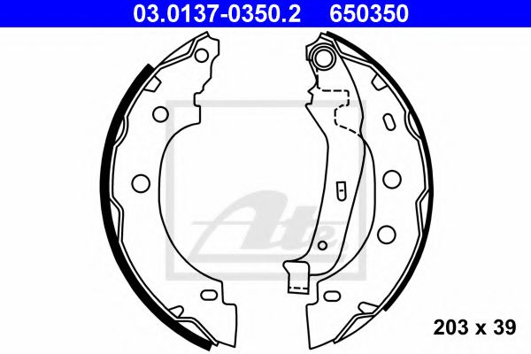 Тормозные колодки барабанные ATE 03.0137-0350.2