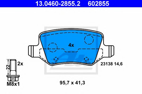 Тормозные колодки ATE 13.0460-2855.2