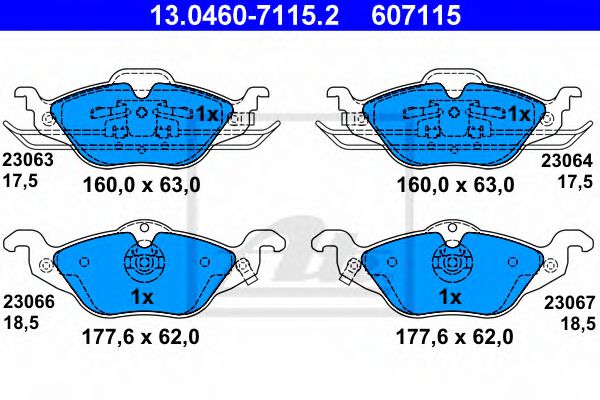 Тормозные колодки ATE 13.0460-7115.2