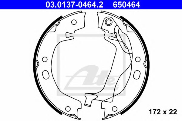 Тормозные колодки барабанные ATE 03.0137-0464.2