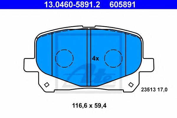 Тормозные колодки ATE 13.0460-5891.2