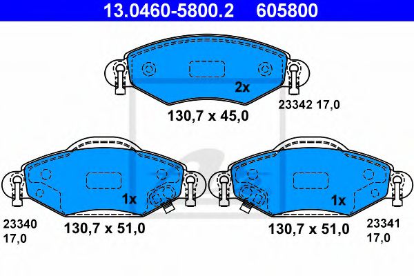 Тормозные колодки ATE 13.0460-5800.2