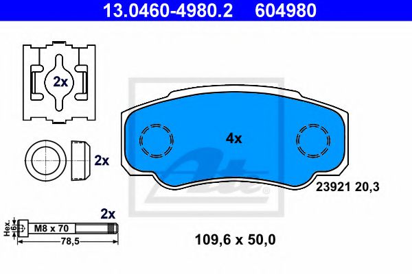 Тормозные колодки ATE 13.0460-4980.2