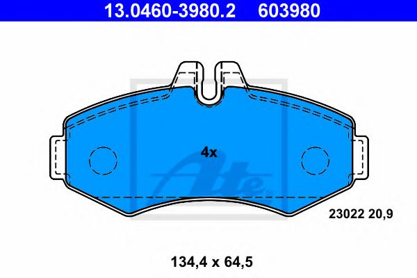 Тормозные колодки ATE 13.0460-3980.2