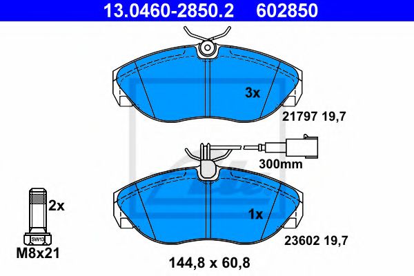Тормозные колодки ATE 13.0460-2850.2