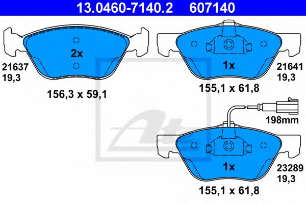 Тормозные колодки ATE 13.0460-7140.2