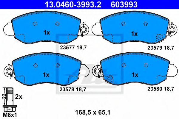 Тормозные колодки ATE 13.0460-3993.2