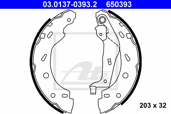 Тормозные колодки барабанные ATE 03.0137-0393.2