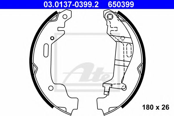 Тормозные колодки барабанные ATE 03.0137-0399.2