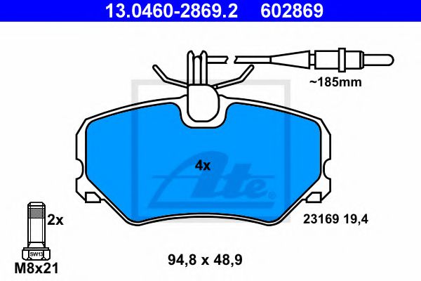 Тормозные колодки ATE 13.0460-2869.2
