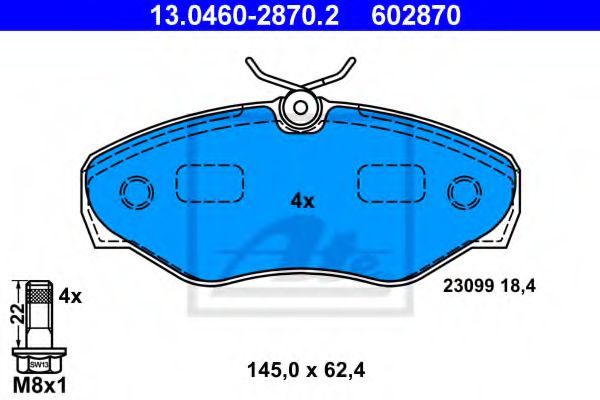 Тормозные колодки ATE 13.0460-2870.2