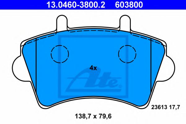 Тормозные колодки ATE 13.0460-3800.2