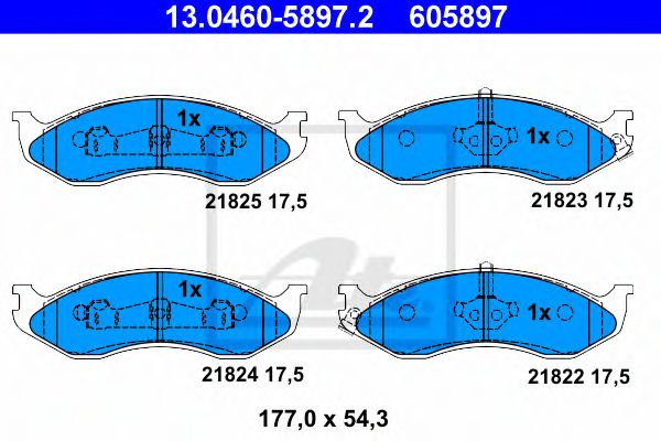 Тормозные колодки ATE 13.0460-5897.2