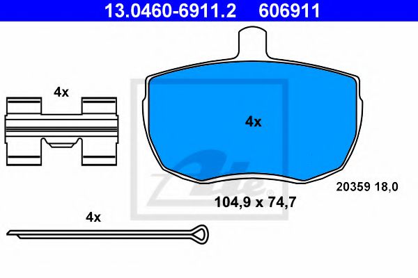 Тормозные колодки ATE 13.0460-6911.2